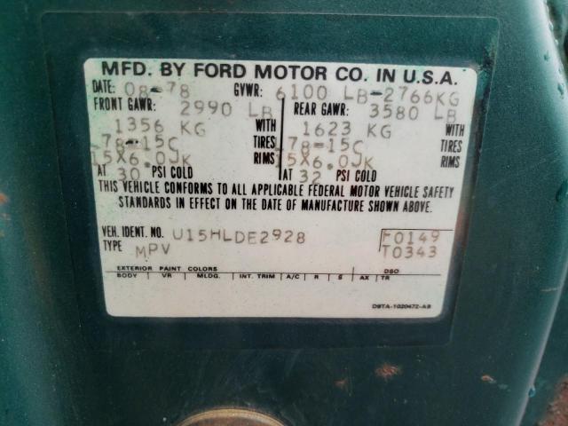 U15HLDE2928 - 1979 FORD BRONCO GREEN photo 10