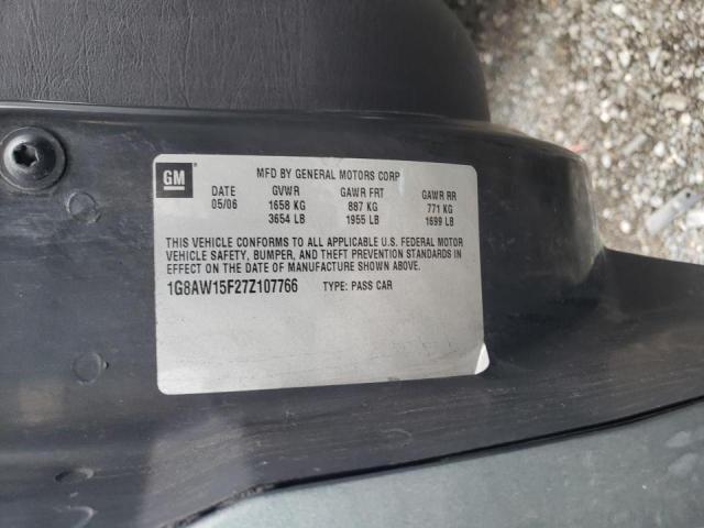 1G8AW15F27Z107766 - 2007 SATURN ION LEVEL GREEN photo 10