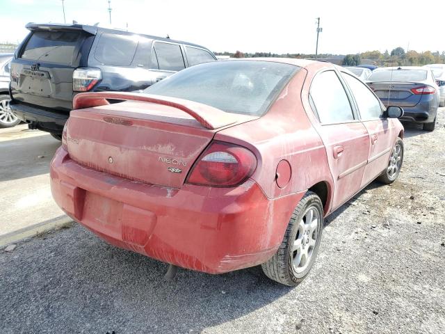 1B3ES56C15D181383 - 2005 DODGE NEON SXT RED photo 4