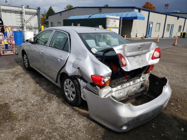 1NXBU4EE4AZ318704 - 2010 TOYOTA COROLLA BA SILVER photo 3