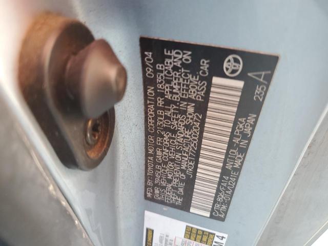 JTKDE177250020472 - 2005 TOYOTA SCION TC ტალღისფერი ფოტო 10