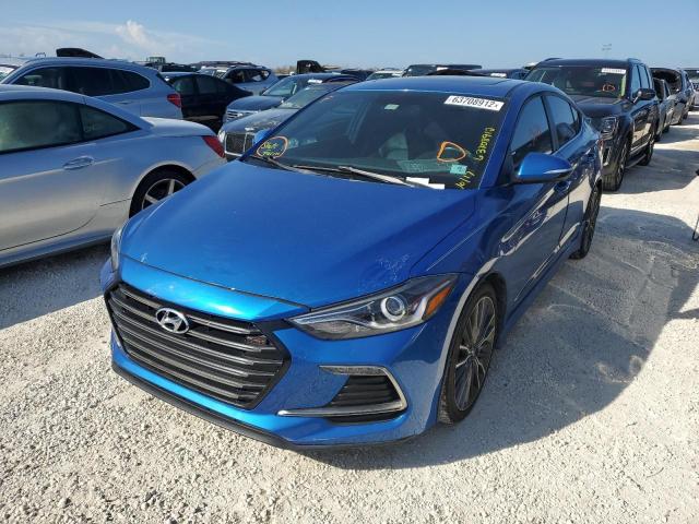 KMHD04LB7JU495177 - 2018 HYUNDAI ELANTRA SP BLUE photo 2