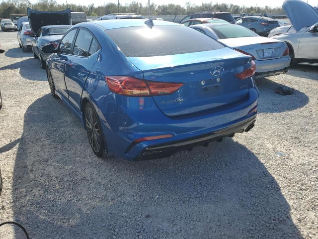 KMHD04LB7JU495177 - 2018 HYUNDAI ELANTRA SP BLUE photo 3