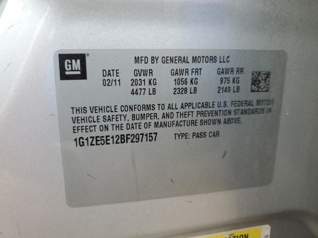 1G1ZE5E12BF297157 - 2011 CHEVROLET MALIBU LTZ ვერცხლისფერი ფოტო 10