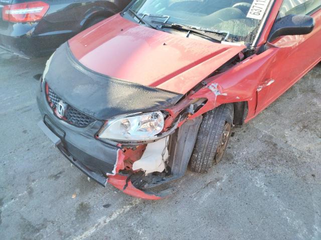 1HGEM22324L046500 - 2004 HONDA CIVIC DX V RED photo 9