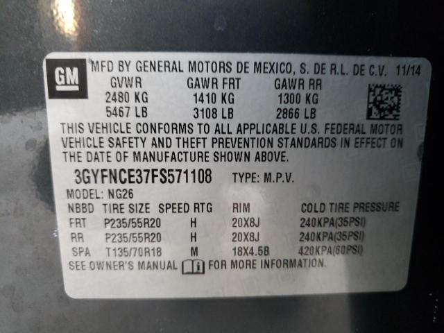 3GYFNCE37FS571108 - 2015 CADILLAC SRX PERFOR 灰色 照片 10