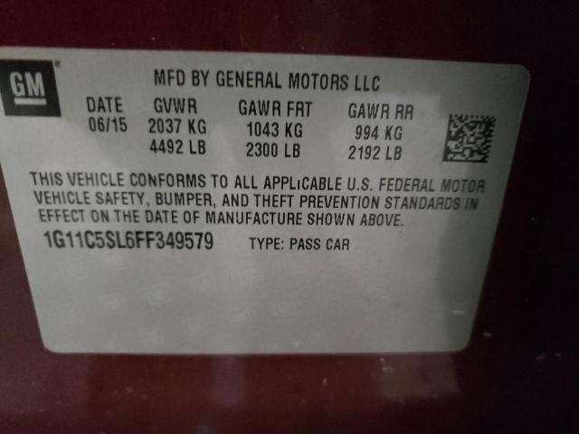 1G11C5SL6FF349579 - 2015 CHEVROLET MALIBU 1LT 勃艮第红 照片 10