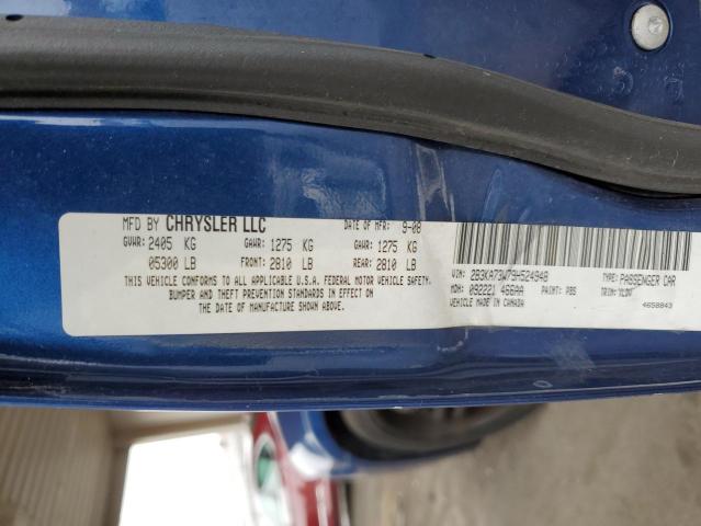 2B3KA73W79H524948 - 2009 DODGE CHARGER SR BLUE photo 10