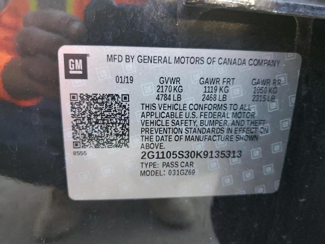 2G1105S30K9135313 - 2019 CHEVROLET IMPALA PRE შავი ფოტო 10