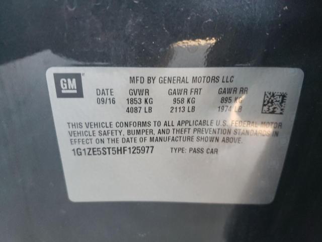 1G1ZE5ST5HF125977 - 2017 CHEVROLET MALIBU LT BLACK photo 10