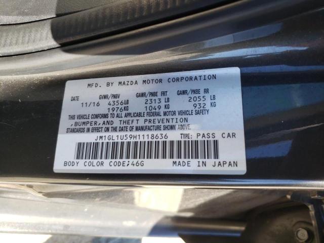 JM1GL1U59H1118636 - 2017 MAZDA 6 SPORT GRAY photo 10