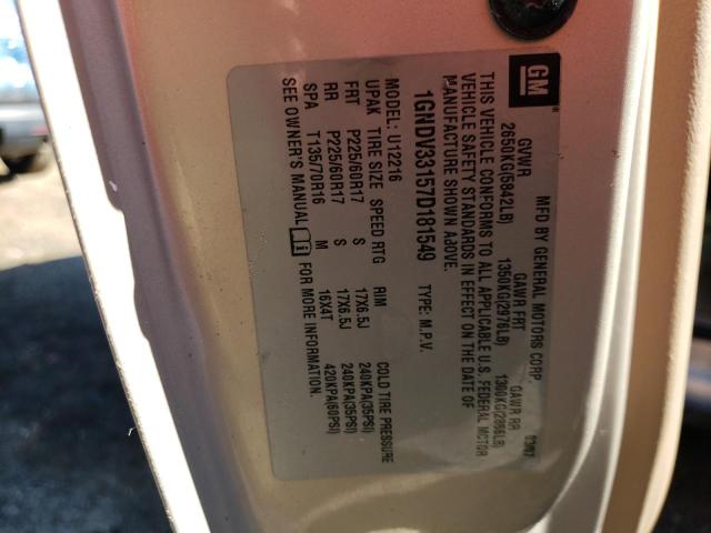 1GNDV33157D181549 - 2007 CHEVROLET UPLANDER L Bej foto 10