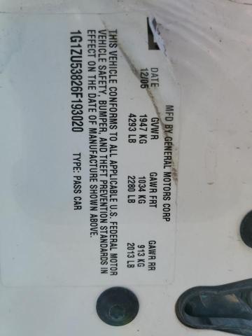 1G1ZU53826F193020 - 2006 CHEVROLET MALIBU LTZ თეთრი ფოტო 10