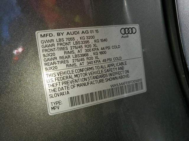 WA1LMAFE6FD014913 - 2015 AUDI Q7 TDI PRE SILVER photo 10