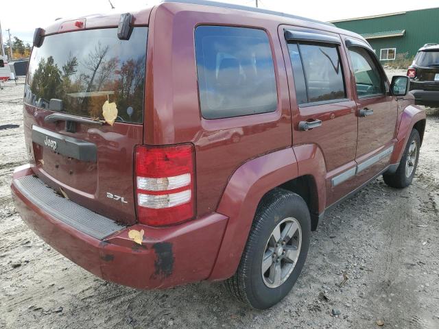 1J8GN28K28W131546 - 2008 JEEP LIBERTY SP BURGUNDY photo 4