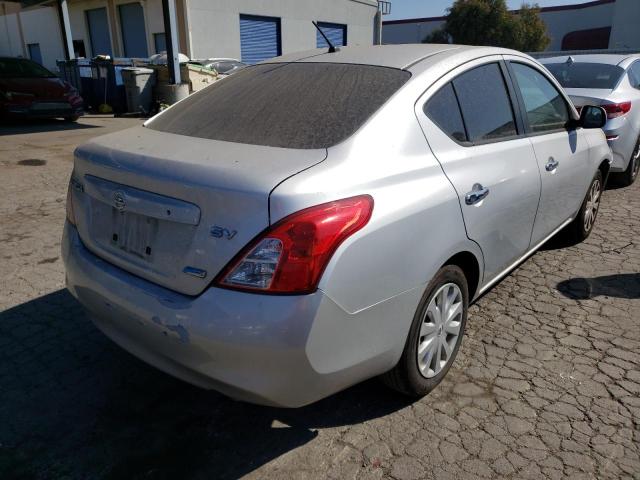 3N1CN7AP3CL897845 - 2012 NISSAN VERSA S SILVER photo 4