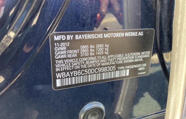 WBAYB6C50DC998305 - 2013 BMW 750 XI BLUE photo 10