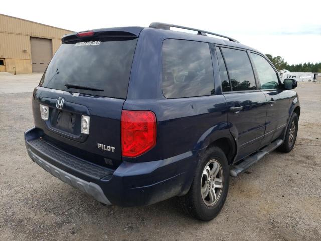 2HKYF18584H539384 - 2004 HONDA PILOT EXL BLUE photo 4