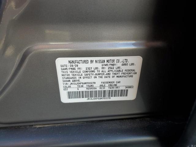 JN1AJ0HP6AM700279 - 2010 INFINITI EX35 BASE GRAY photo 10