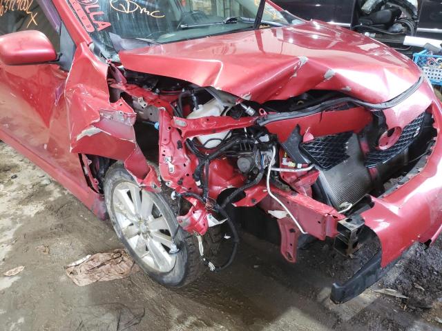 1NXBU40E49Z152199 - 2009 TOYOTA CAROLLA RED photo 9