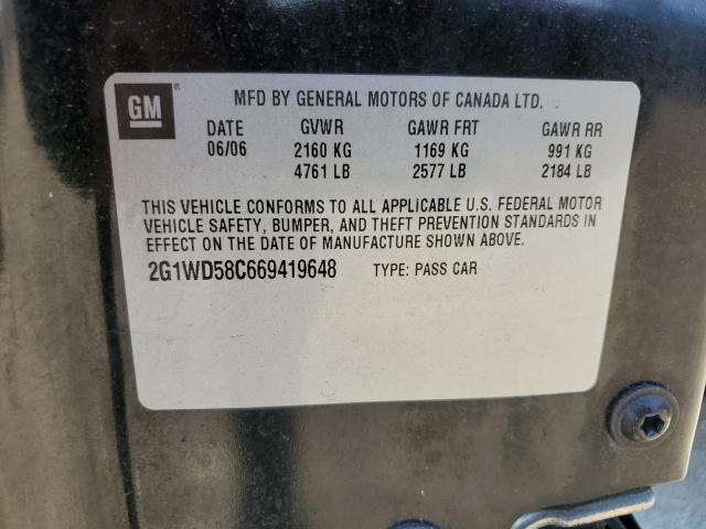 2G1WD58C669419648 - 2006 CHEVROLET IMPALA SUP 黑色 照片 10