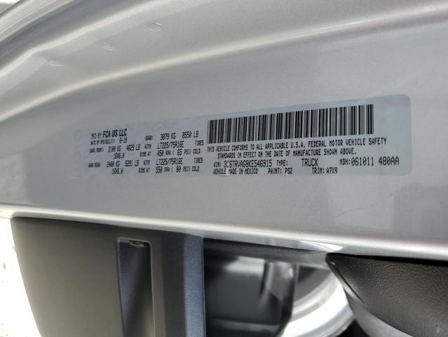 3C6TRVAG8KE546915 - 2019 RAM PROMASTER SILVER photo 10