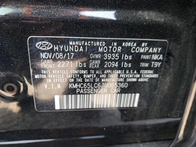 KMHC65LC6JU065360 - 2018 HYUNDAI IONIQ BLUE BLACK photo 10