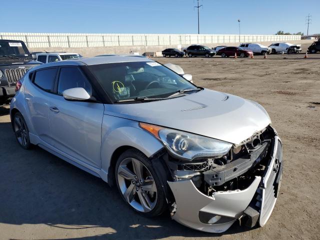 KMHTC6AE3DU174009 - 2013 HYUNDAI VELOSTER T SILVER photo 1