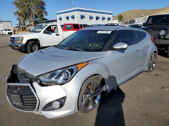 KMHTC6AE3DU174009 - 2013 HYUNDAI VELOSTER T SILVER photo 2