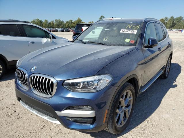 5UXTY3C09L9B39340 - 2020 BMW X3 SDRIVE3 BLUE photo 2