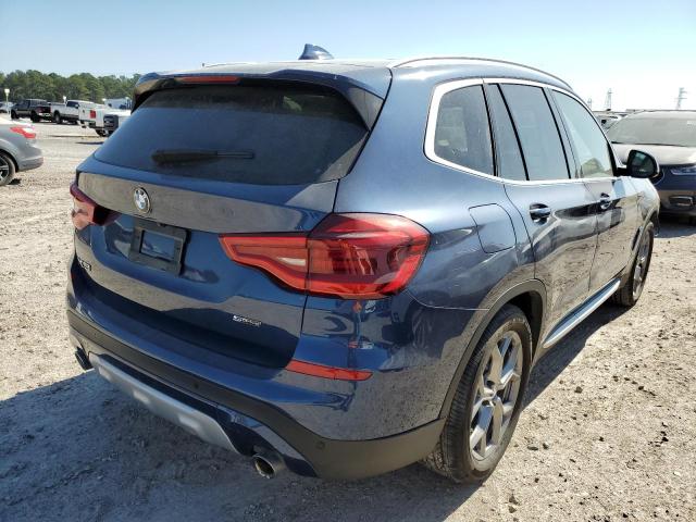 5UXTY3C09L9B39340 - 2020 BMW X3 SDRIVE3 BLUE photo 4