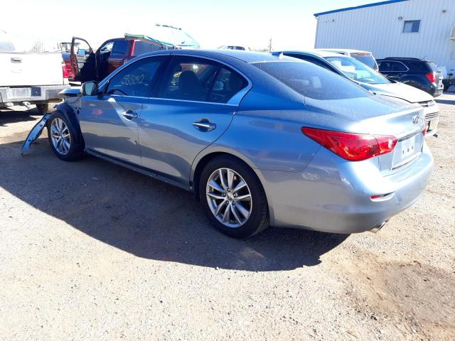 JN1AV7AP3FM790876 - 2015 INFINITI Q50 HYBRID BLUE photo 3