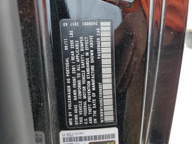 WVWBW7AH5CV006307 - 2012 VOLKSWAGEN EOS KOMFOR 黑色 照片 10