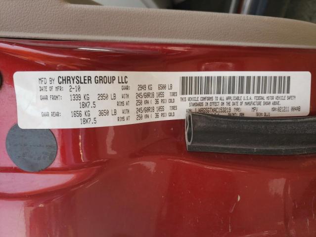 1J4RG5GTXAC153219 - 2010 JEEP COMMANDER 红色 照片 10