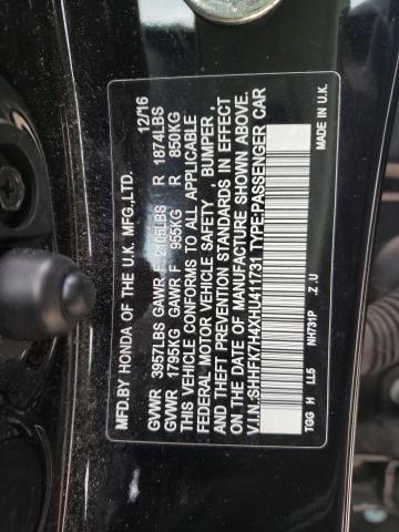 SHHFK7H4XHU411731 - 2017 HONDA CIVIC SPOR BLACK photo 10
