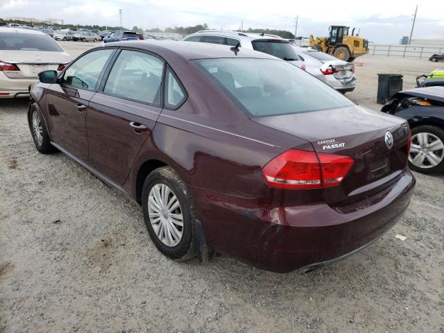 1VWAH7A39EC021169 - 2014 VOLKSWAGEN PASSAT S BURGUNDY photo 3