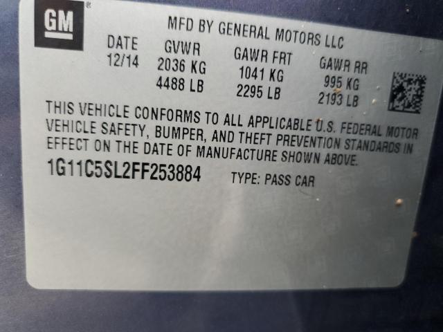 1G11C5SL2FF253884 - 2015 CHEVROLET MALIBU 1LT 蓝色 照片 10