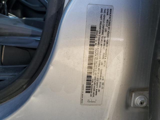 3VW1K7AJ2BM072829 - 2011 VOLKSWAGEN JETTA BASE SILVER photo 10