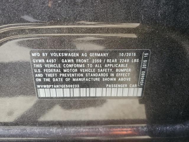 WVWBP7AN7GE509233 - 2016 VOLKSWAGEN CC BASE CHARCOAL photo 10