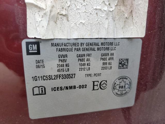 1G11C5SL2FF330527 - 2015 CHEVROLET MALIBU 1LT 栗色 照片 10