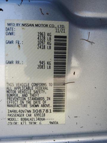 1N4BL4DV7NN308781 - 2022 NISSAN ALTIMA SV SILVER photo 13