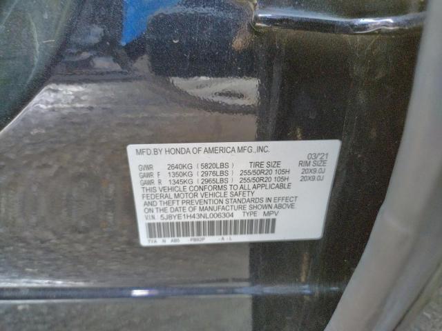 5J8YE1H43NL006304 - 2022 ACURA MDX TECHNO 黑色 照片 10