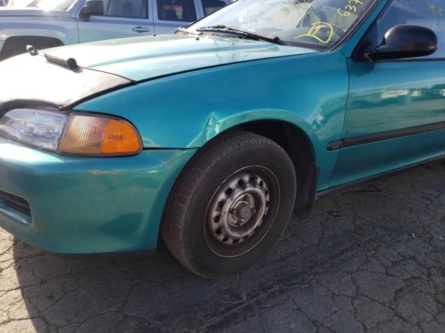 2HGEH2359RH504512 - 1994 HONDA CIVIC CX TURQUOISE photo 9