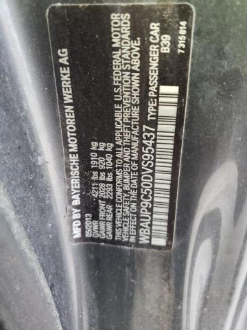 WBAUP9C50DVS95437 - 2013 BMW 128 I GRAY photo 10