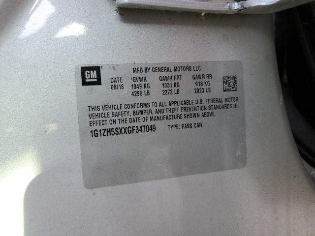 1G1ZH5SXXGF347049 - 2016 CHEVROLET MALIBU PRE 银色 照片 10