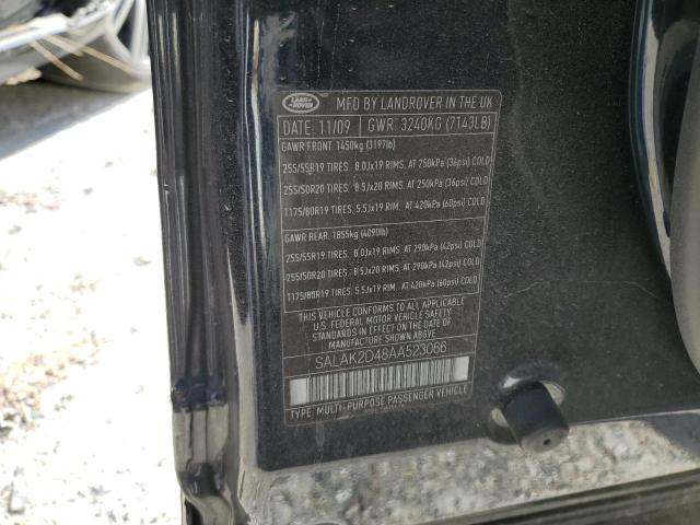 SALAK2D48AA523066 - 2010 LAND ROVER LR4 HSE LU BLUE photo 10