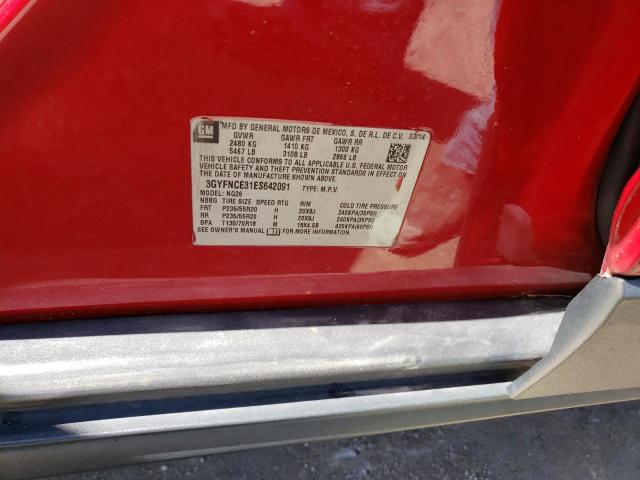 3GYFNCE31ES642091 - 2014 CADILLAC SRX PERFOR წითელი ფოტო 10