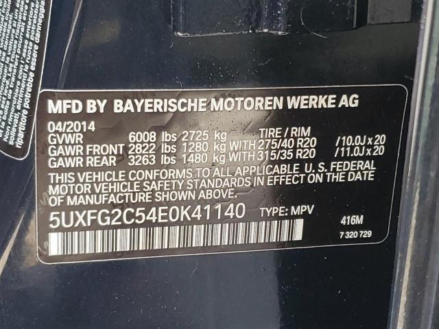 5UXFG2C54E0K41140 - 2014 BMW X6 XDRIVE3 BLACK photo 10