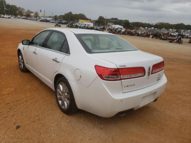 3LNDL2L38BR762601 - 2011 LINCOLN MKZ HYBRID WHITE photo 3