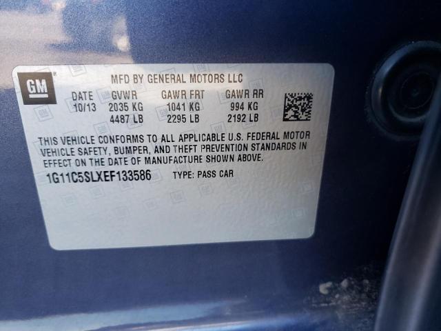 1G11C5SLXEF133586 - 2014 CHEVROLET MALIBU 1LT 灰色 照片 10